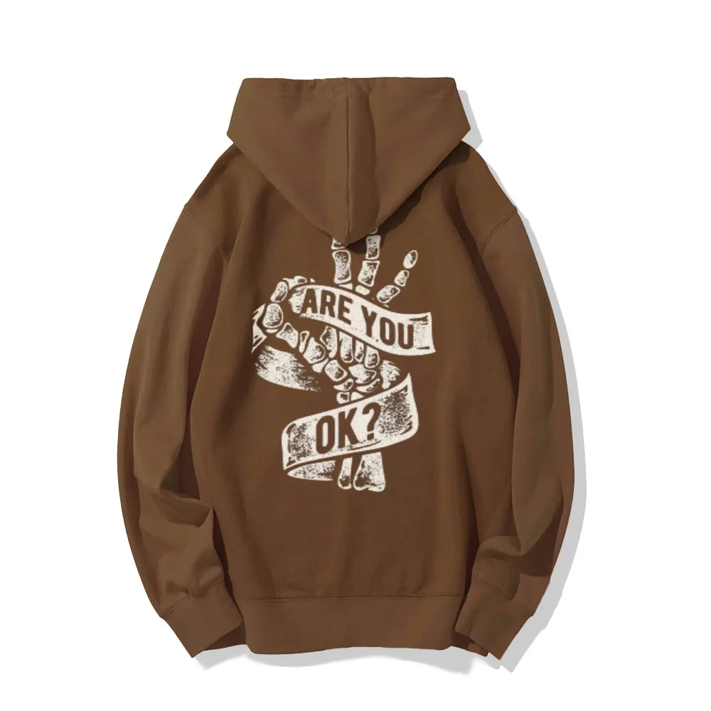 Mens ARE YOU OK Graphic Hoodies