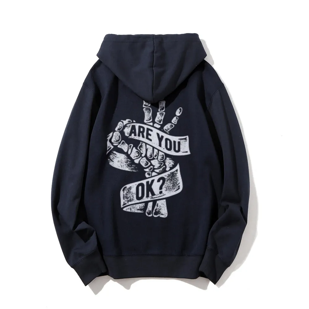 Mens ARE YOU OK Graphic Hoodies