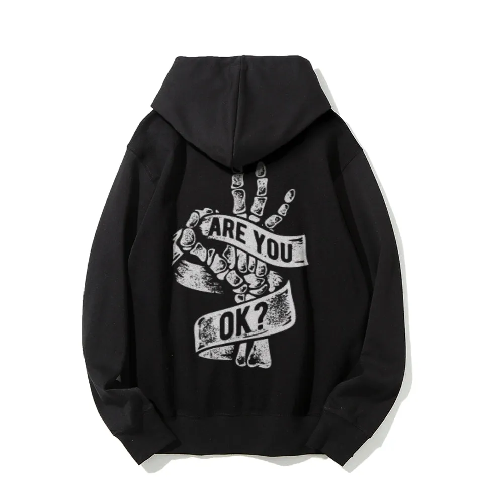 Mens ARE YOU OK Graphic Hoodies