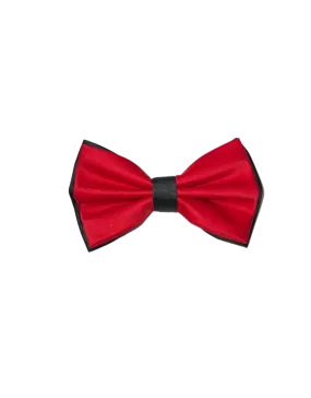 Men's Red and Black Satin Bowtie with hanky