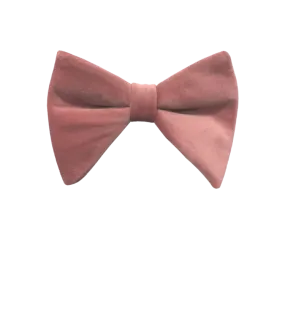 Men's solid rose gold velvet bowtie and pocket square