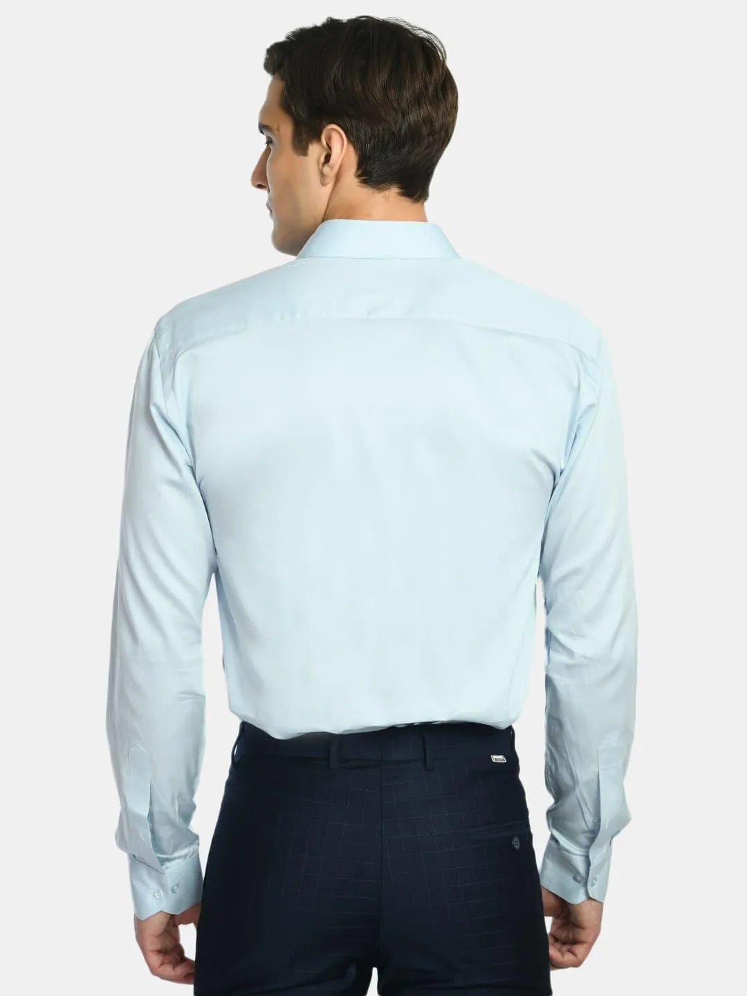 Men's Solid Sea Blue Regular Fit Formal Shirt