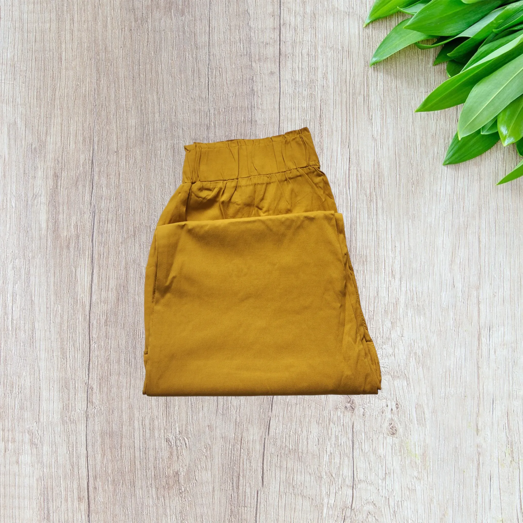 Mustard Cotton Lycra Pants