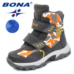 New Popular Style Children Boots Hook & Loop Boys Winter Shoes