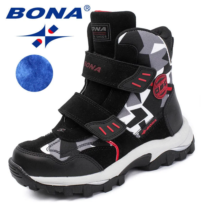 New Popular Style Children Boots Hook & Loop Boys Winter Shoes