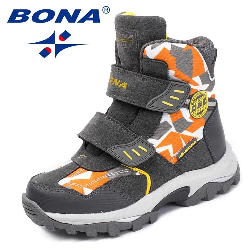 New Popular Style Children Boots Hook & Loop Boys Winter Shoes