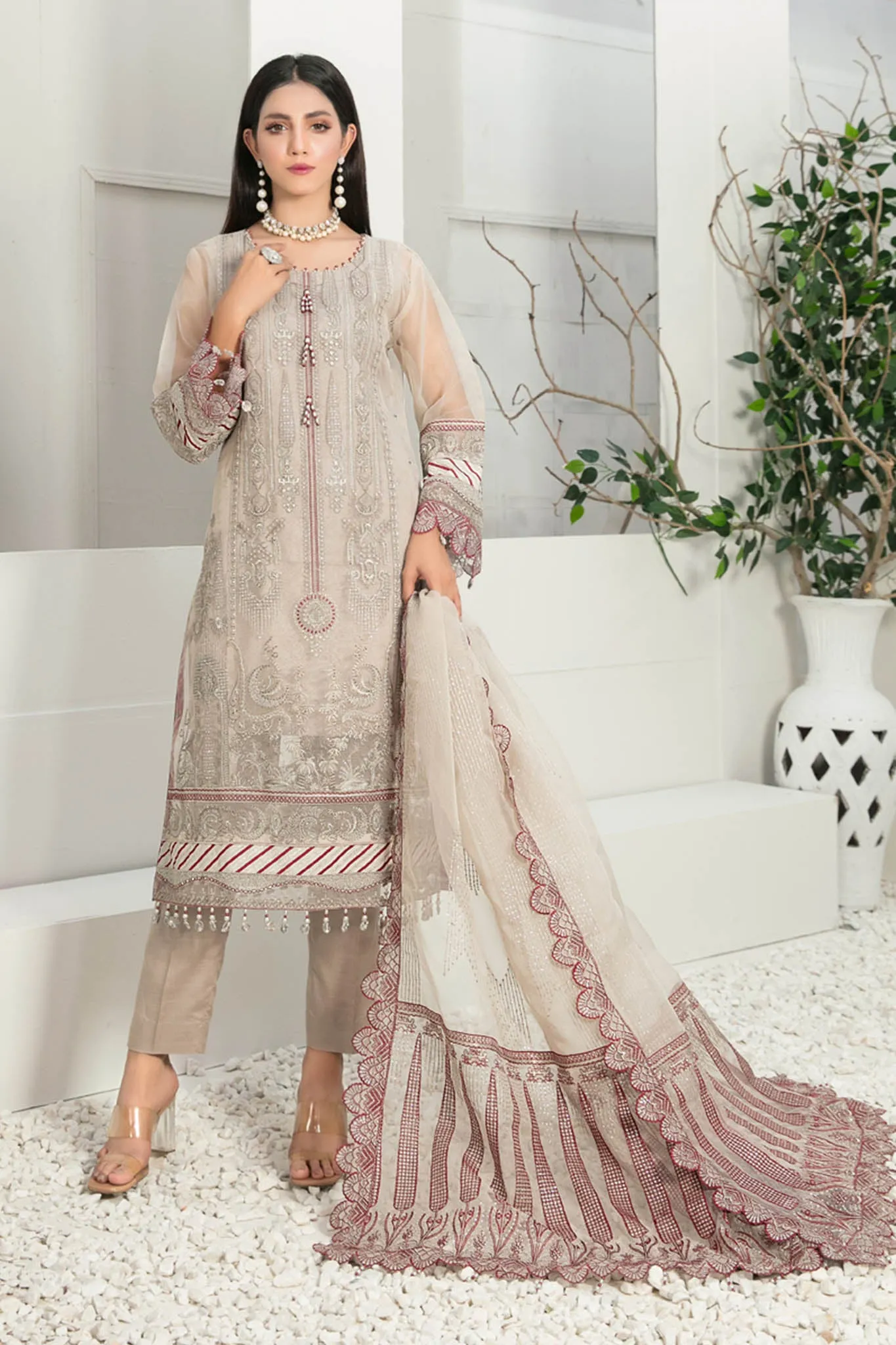 Nina by Tawakkal Semi Stitched 3 Piece Fancy Chiffon Collection'2022-N-6536