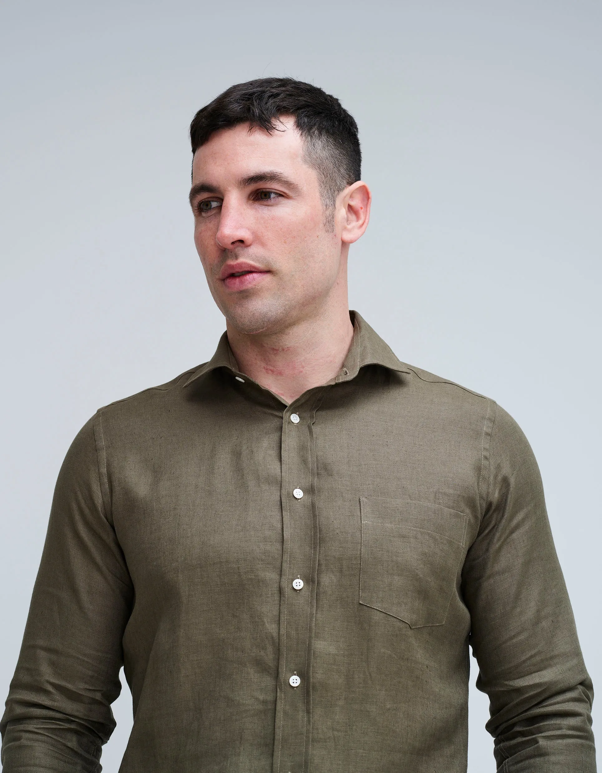 Olive Linen Shirt