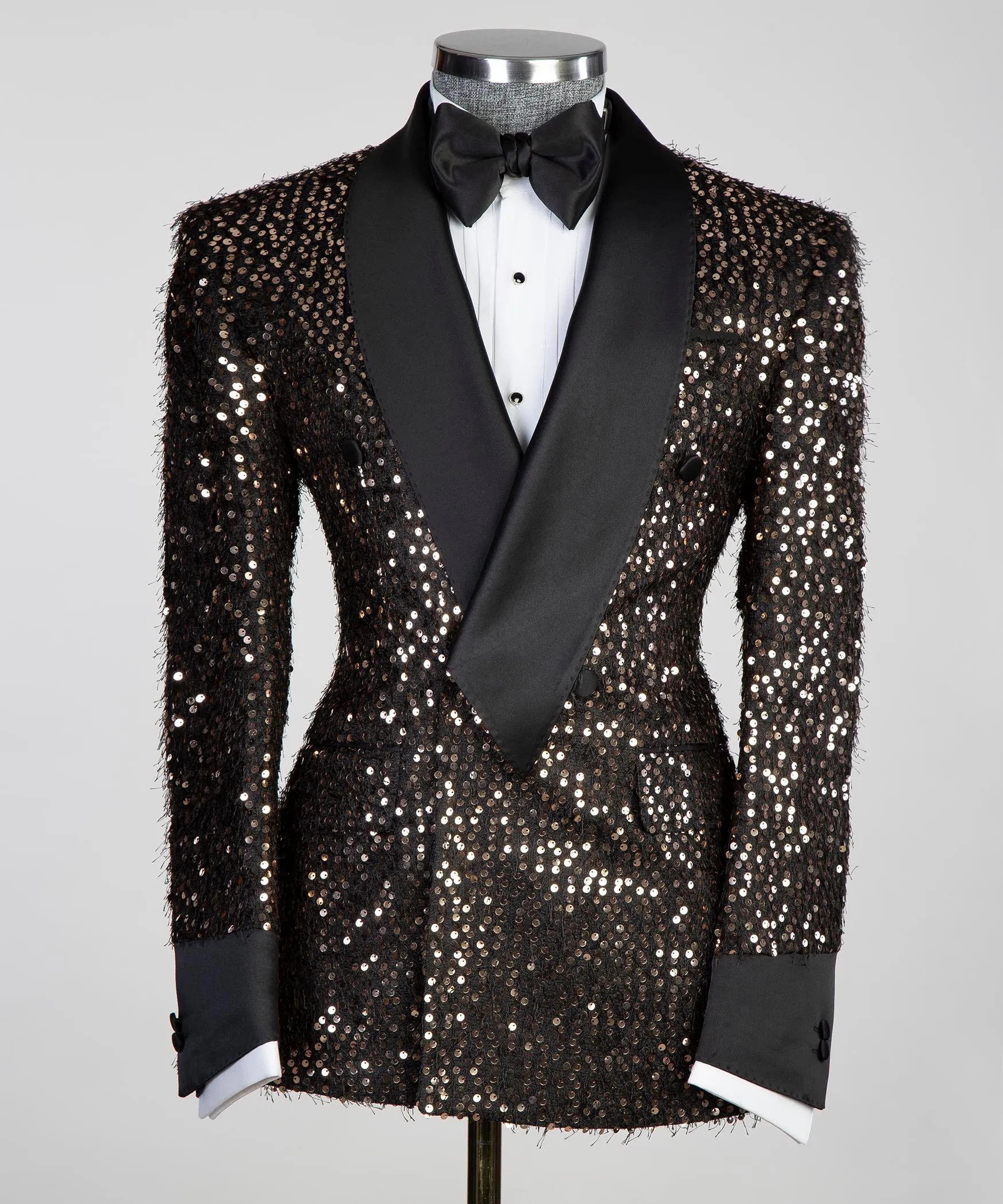 Party Wear Shining Brown Belted Tuxedo