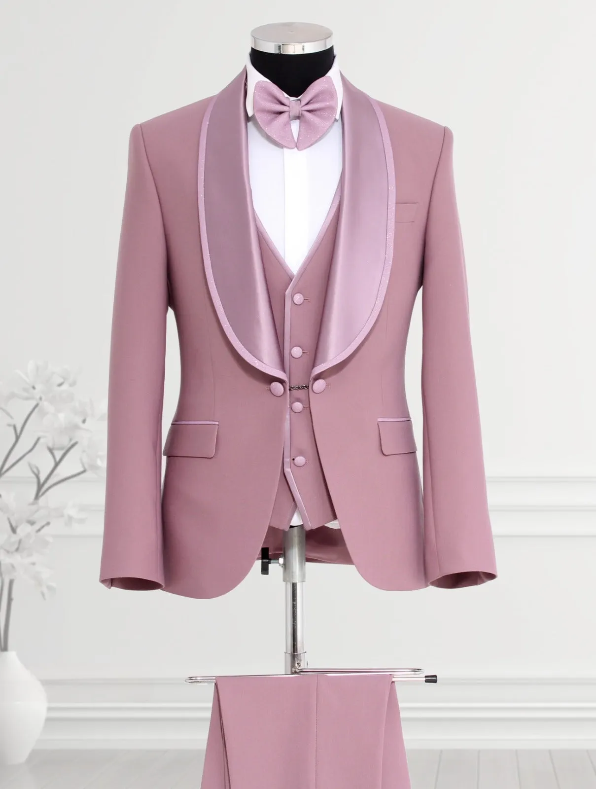 Pink Velvet Tuxedo