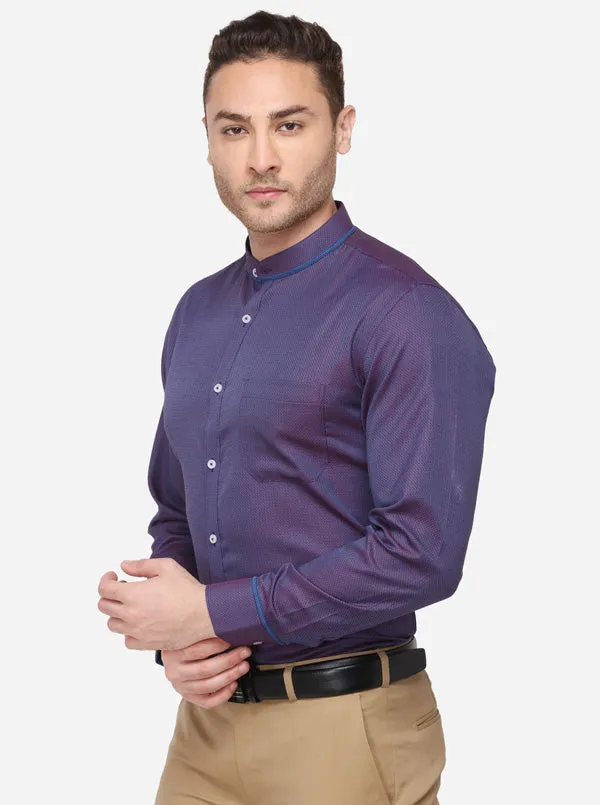 Purple Solid Slim Fit Formal Shirt | Greenfibre