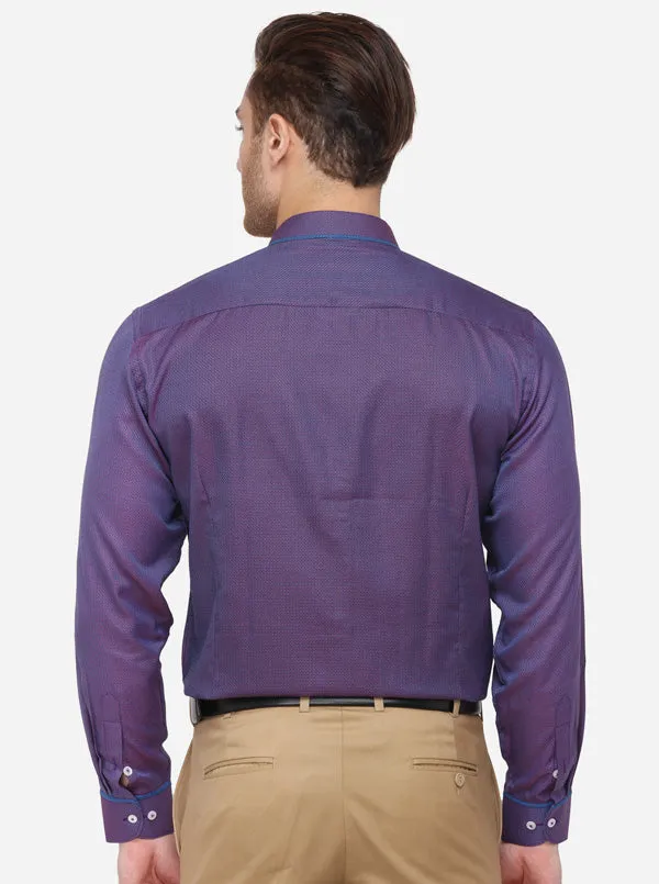 Purple Solid Slim Fit Formal Shirt | Greenfibre