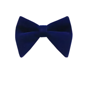 Royal blue men's velvet bowtie and pocket square