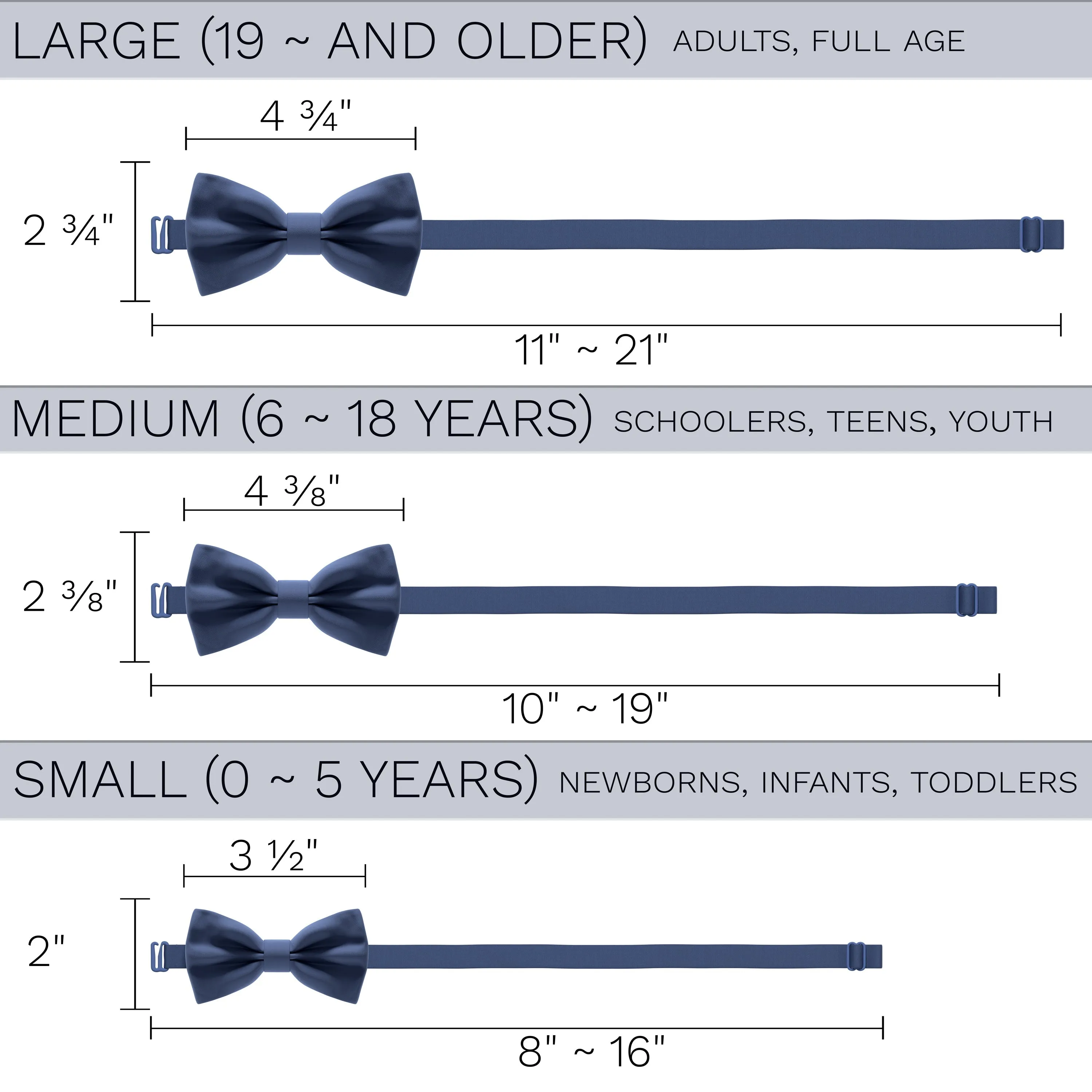 Satin Dark Blue Bow Tie