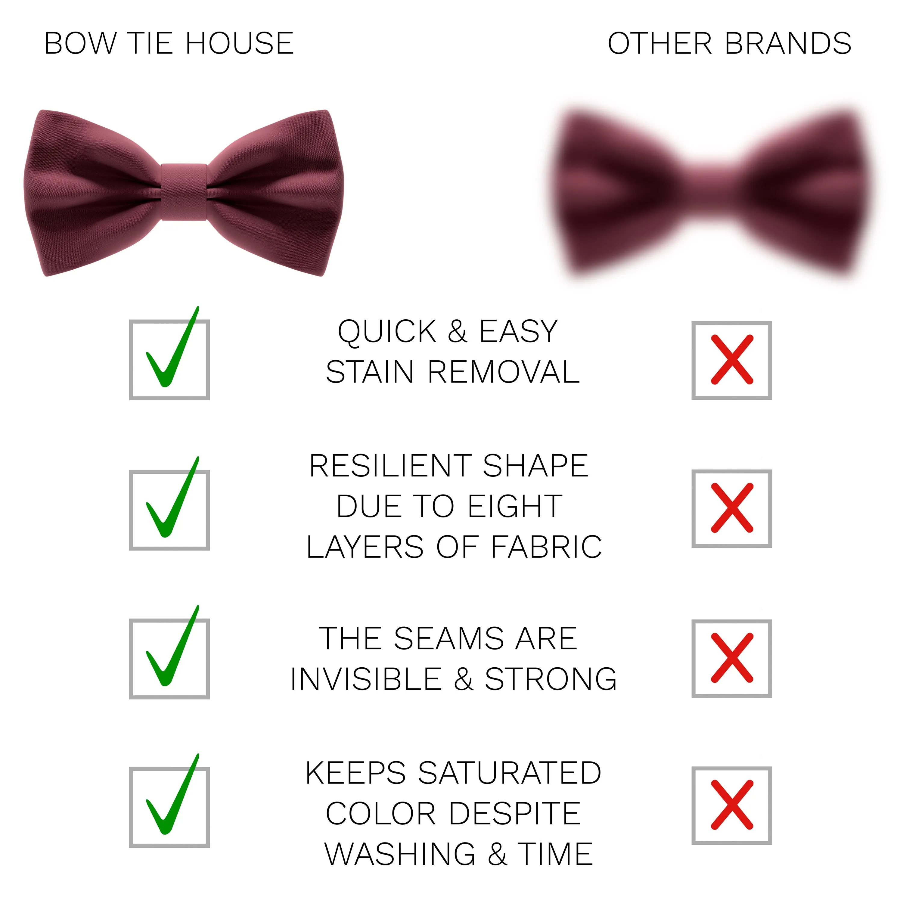 Satin Dark Red Bow Tie