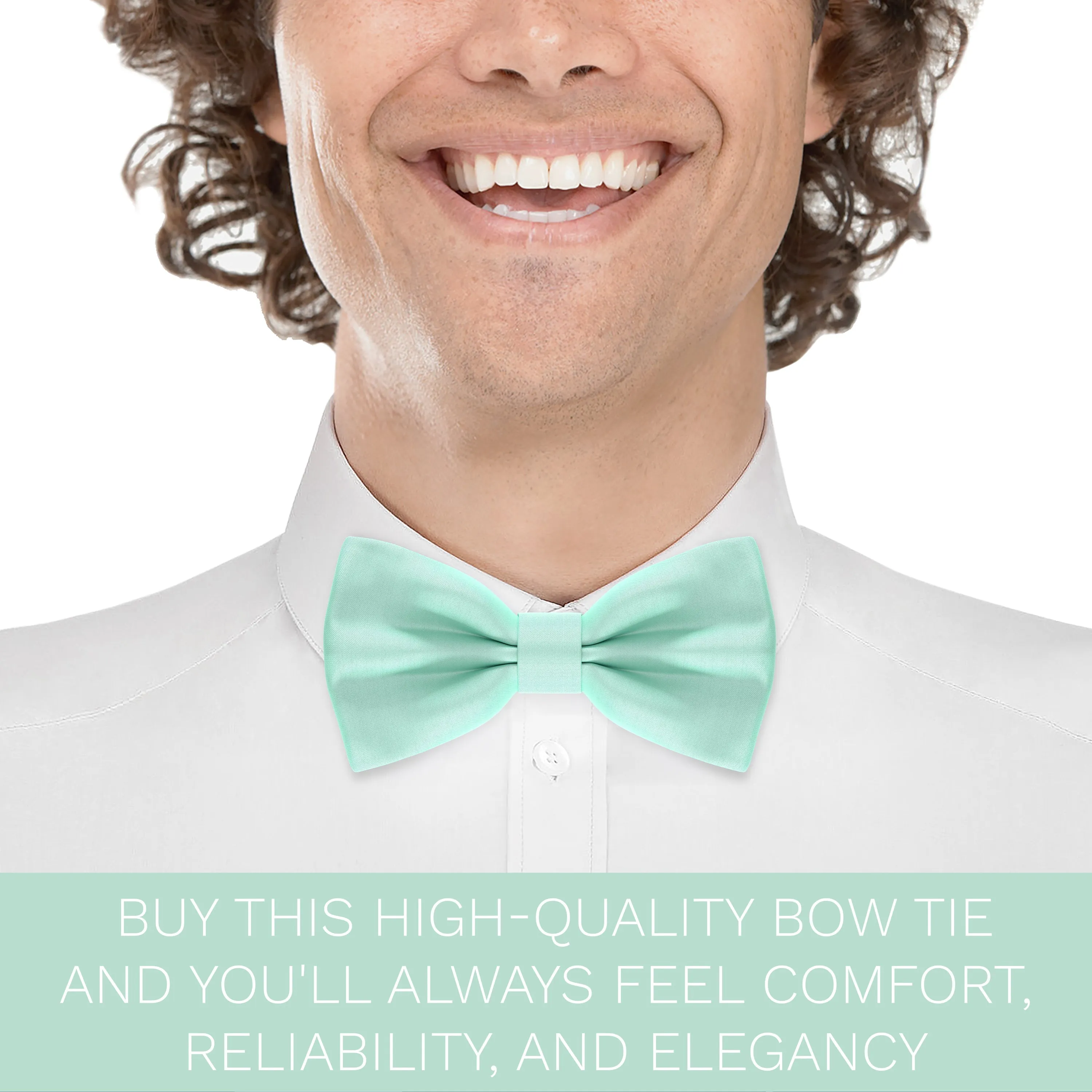 Satin Mint Bow Tie