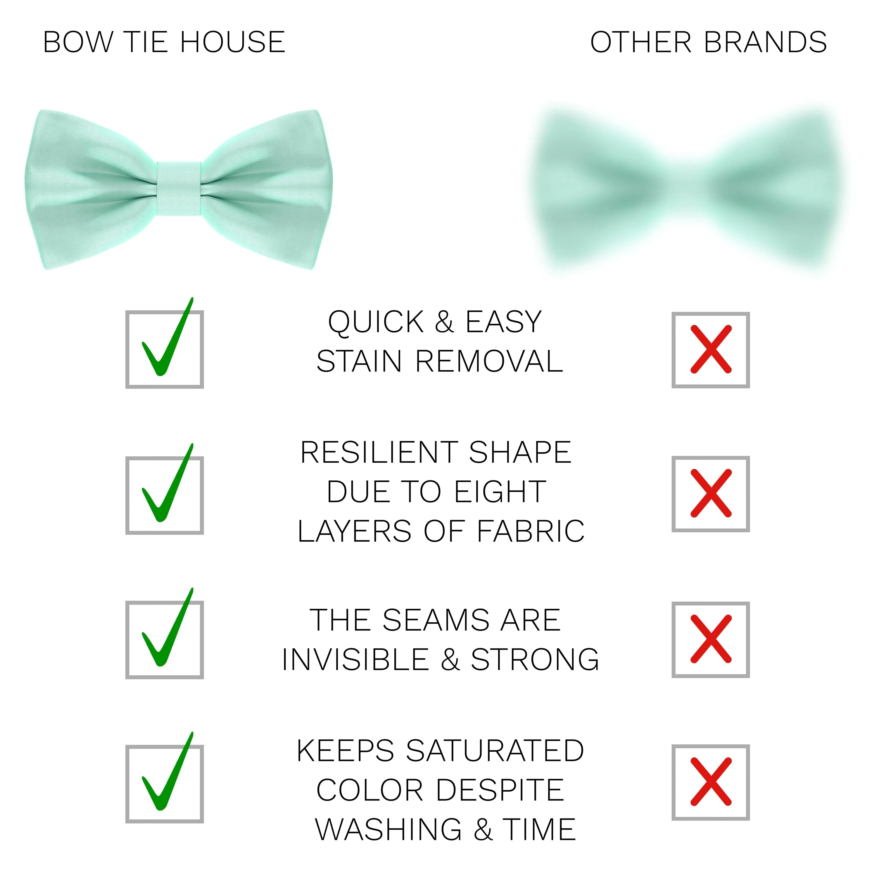 Satin Mint Bow Tie