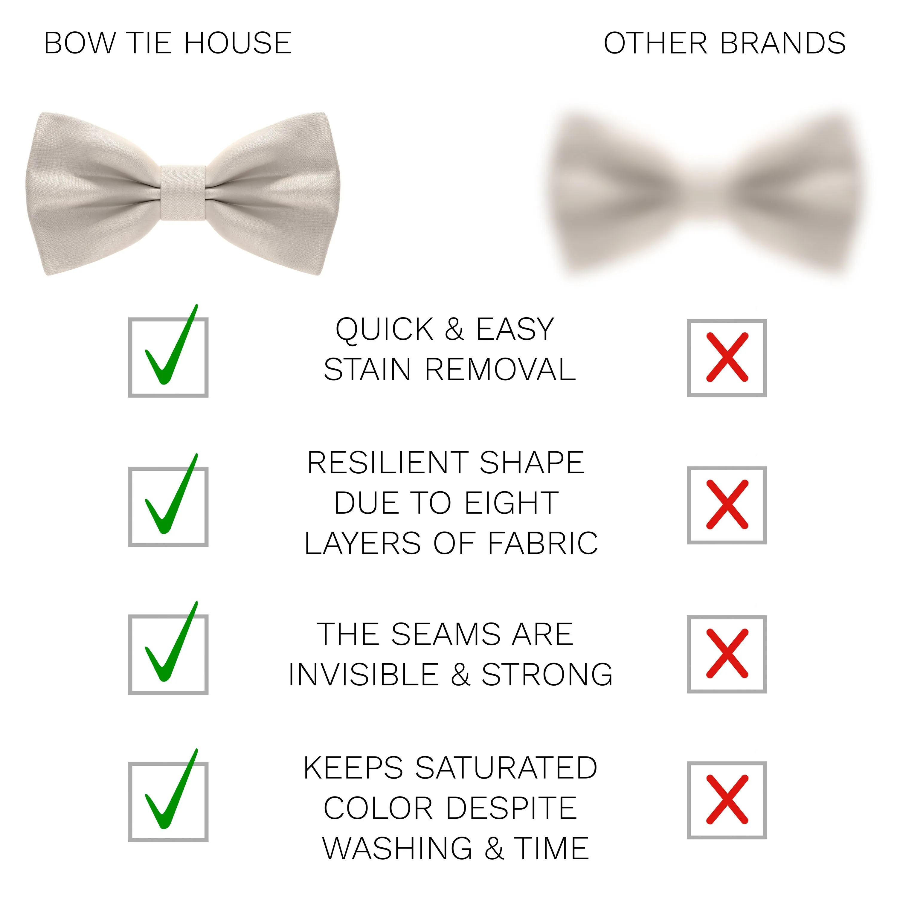 Satin Stone Grey Bow Tie