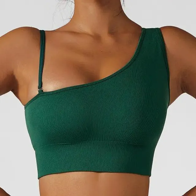 Summer Sexy Oblique Shoulder Yoga Clothes Tops