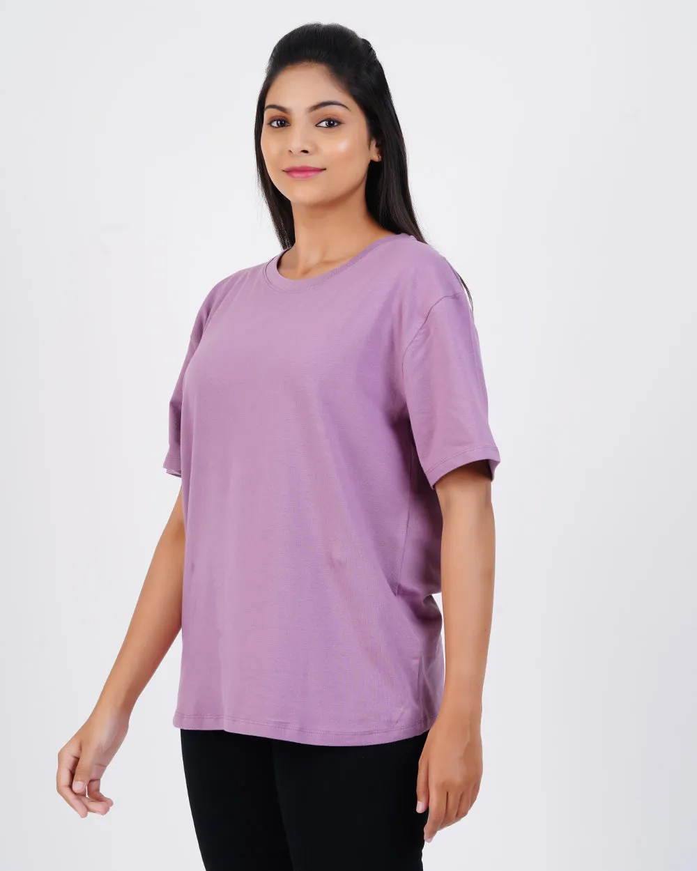 Women Dark Ash Oversized Tees