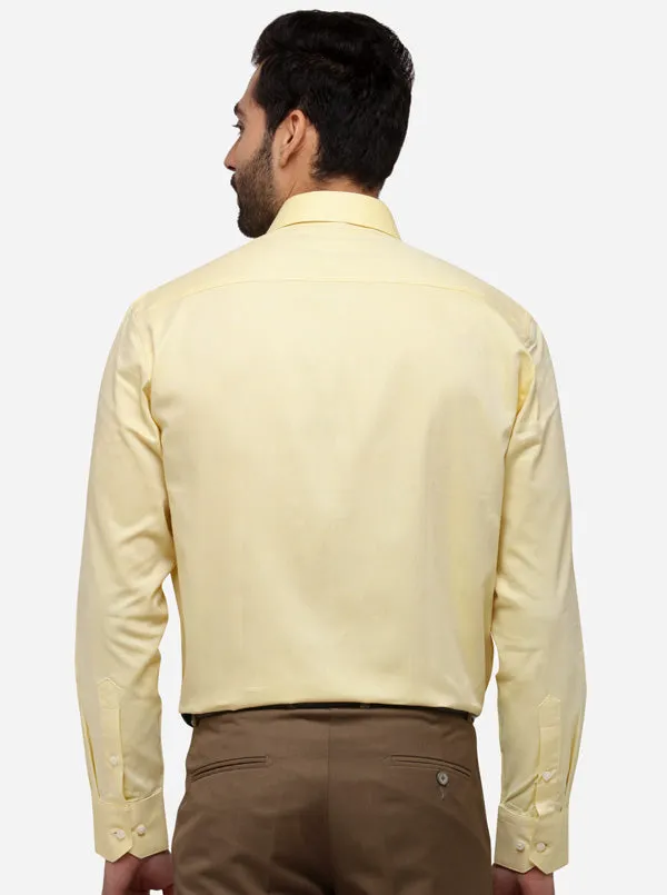 Yellow Solid Regular Fit Formal Shirt | Greenfibre