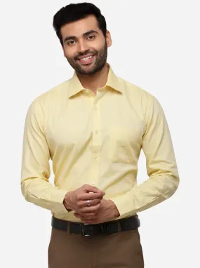 Yellow Solid Regular Fit Formal Shirt | Greenfibre